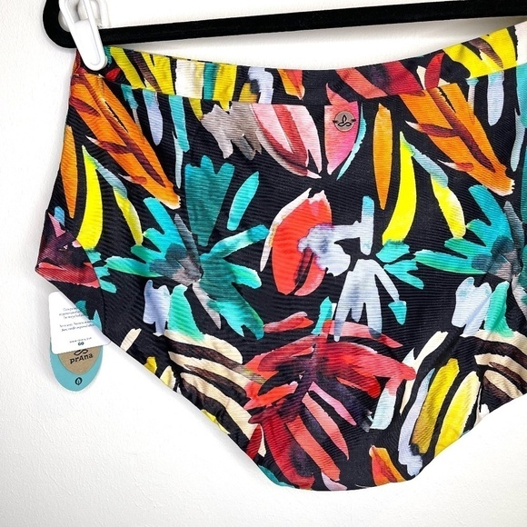 Prana Multicolor Millan High Waist Bikini Bottoms Size XL La Flora Print NWT - Picture 8 of 13